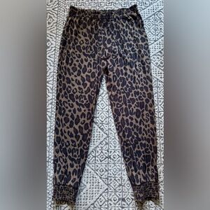 Veronica M Brown and Black Leopard Print Jogger Pants